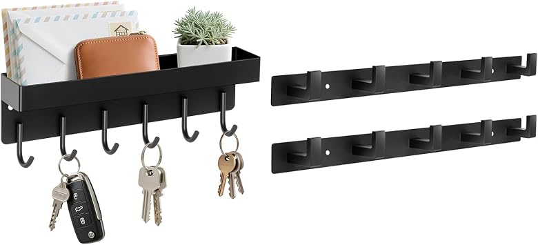 Metal Coat Rack 2 Pcs and Magnetic Key Rack