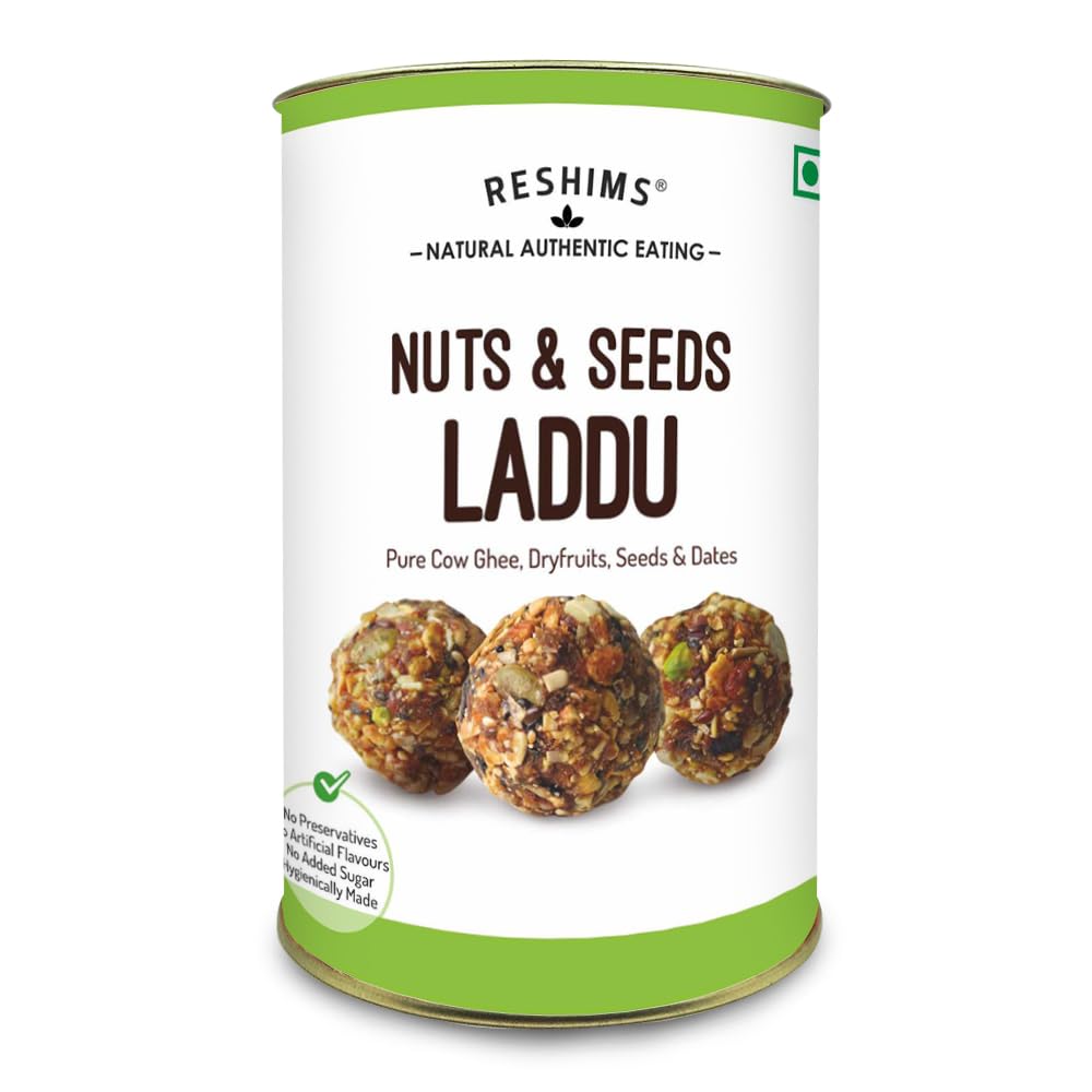 RESHIMS Natural Authentic Eating Healthy Dry Fruits & Seeds Laddu|5 Super Seeds In 1 Laddu|Energy-Bar replacement|Contains Cow-Ghee|No Flavours added|No Preservatives|No Sugar added (240 Grams)-image-31