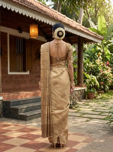MIMOSA kanjivaram silk saree in tussar silk – image 3
