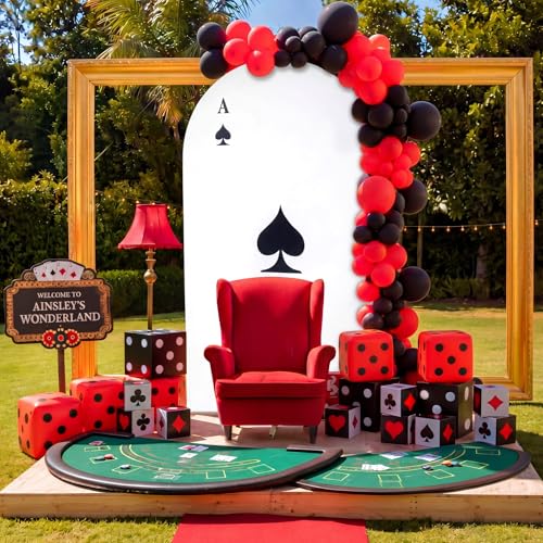 VitalCozy 7.2ft Casino Arch Backdrop Cover Las Vegas Party Decorations by VitalCozy - Used condition - Image 5