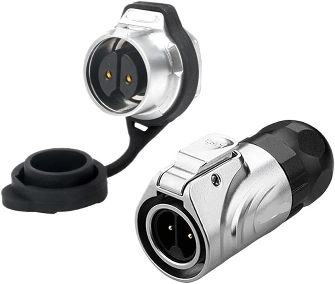 LP16 aviation and socket threaded panel mount 2-pin full metal waterproof connector(Male plug)