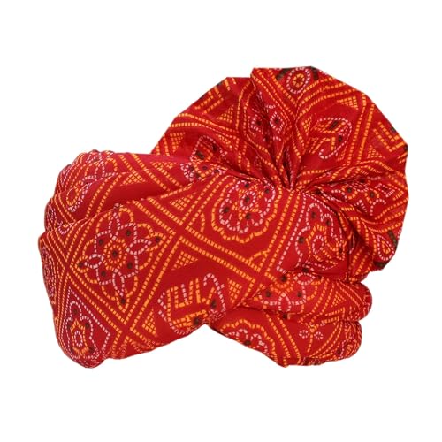 Image of KRYPMAX Men's Jaipur Printed Fabric Barati Pagri Pack of 1 (PCN-005-014-single Multicolour Size: 22 to 22.5 Inch)