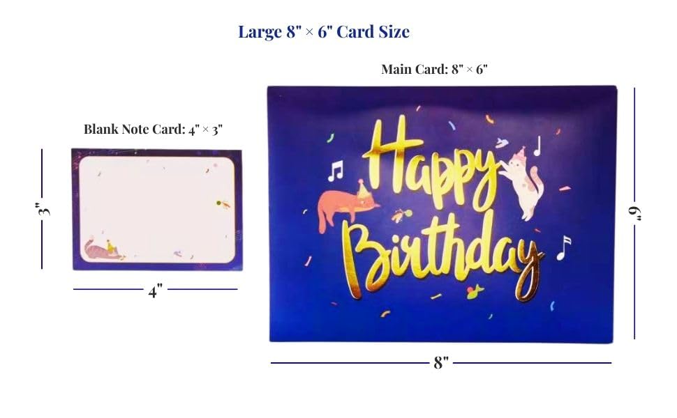 Carte anniversaire musicale chat LED pour passionnés