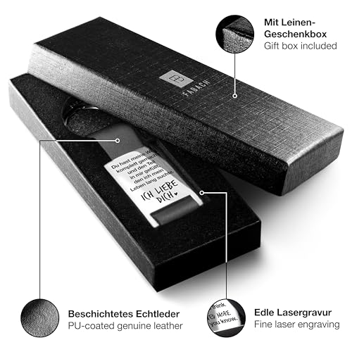 FABACH Schlüsselanhänger Mit Gravur Aus Leder - Ich Liebe Dich Für Partner - Freundin Geschenk Freund - Du Hast Meine Welt Komplett Gemacht
