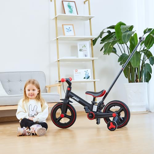 Jmmd S900-BLACK Toddler Bike With Push Handle For Kids 1-3 Years, 6 In 1 Push Bike With Training Wheels & Pedals, Balance Bike thumb #5