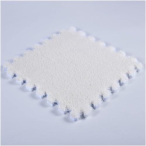 Miniatura 10 de Tapete de espuma de rompecabezas de felpa de 16 piezas, azulejos cuadrados entrelazados esponjosos, tapetes suaves para escalar, alfombra de área