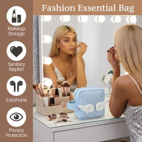Image of MAYCREATE Y2K Small Pouches for Women Mini Cosmetic Bags Coin Pouches Set | Star Wings Compact Cute Mini Bags Ideal for Travel, Daily Storage, Womens Organized Carry, and Stylish Lightweight Use