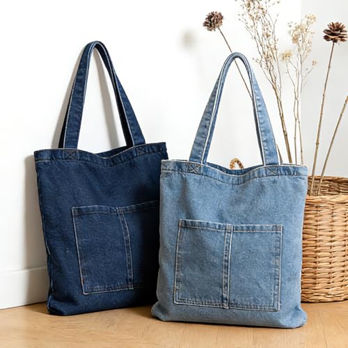 Bolso Tote de mezclilla personalizado para mujer miniatura 3