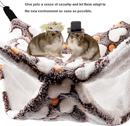 RAYITO Small Pet Cage Hammock, Double-Layer Rat Hammock Warm Guinea Pig Hammock for Hamster Rat Squirrel Chinchillas