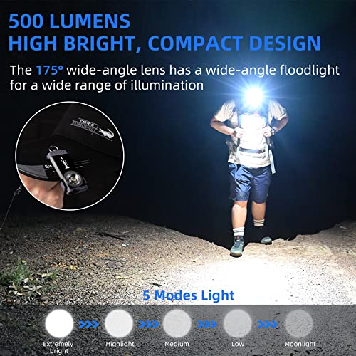 Wuben G2 Keychain Flashlight, 500 Lumens Rechargeable Pocket Flashlight High Lumens, 5 Modes Small Led Compact Flashlight, Keychain Edc Mini Flash Lights Magnetic Hat Clip For Travel, Camping #TOP2