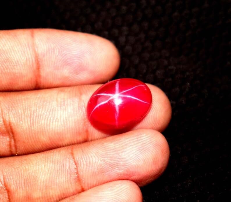 13-14CT Natural Star Red Ruby Cabochon Burmese Ruby Earth Mined Loose Gemstone for Jewellery Making