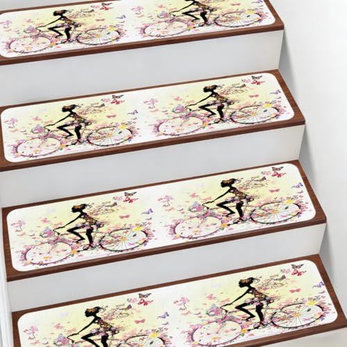 Protectores de escalera interiores antideslizantes de 7.8 x 30 pulg 2
