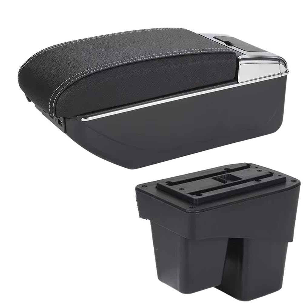 SXQPOCAR For WR-V For Fit For Jazz 3 2014-2020 Car Armrest Box Storage Box Retrofit Parts Replacement Parts(B3 Black white 7USB)