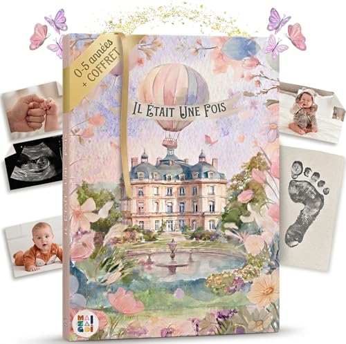 MAZAGUI Livre de naissance bébé 90 pages Album Souvenir Personnalisé pour Capturer les Premières Années I Cadeau de Naissance Fille & Garçon I Cadeau...