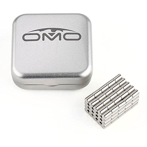 OMO Magnetics ネオジウム磁石 ネオジムマグネット N35 円柱型 丸型 4x6mm ニッケルメッキ 専用ケース付き 科学実験 生活収納 オフィス汎用(100個セット)