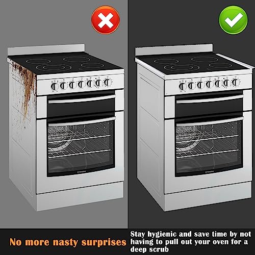 Image of Silicone Stove Counter Gap Cover - 21 Inches Oven Gap Filler 2 Pack Clear | Transparent stove gap covers heat resistant range side counter gap filler seals spills between kitchen appliances, stovetop