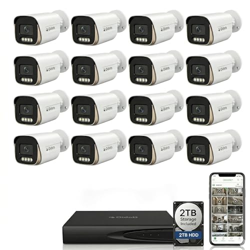Image of Qidots 16 Channel CCTV Combo Set 4K 8 MP IP Bullet Cameras with 16 Channel NVR and 1TB HDD Hard Disk16pc Metal Body Bullet Camera ColourVu Dual Mode