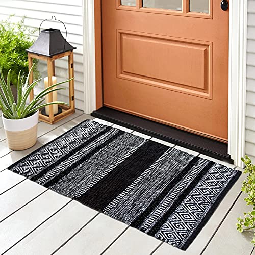 Tapete decorativo Chardin home 24"x36" algodón reciclado tejido a mano miniatura 3