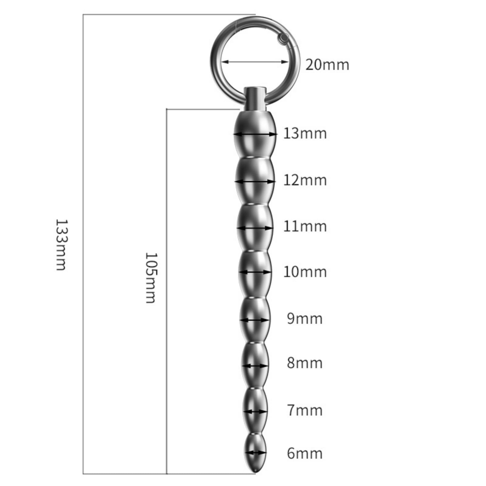 Barra per esercizi uretrali in acciaio inossidabile da uomo Accessorio per allenamento in metallo Lunghezza 133 mm - IThlM28 (3Pcs)