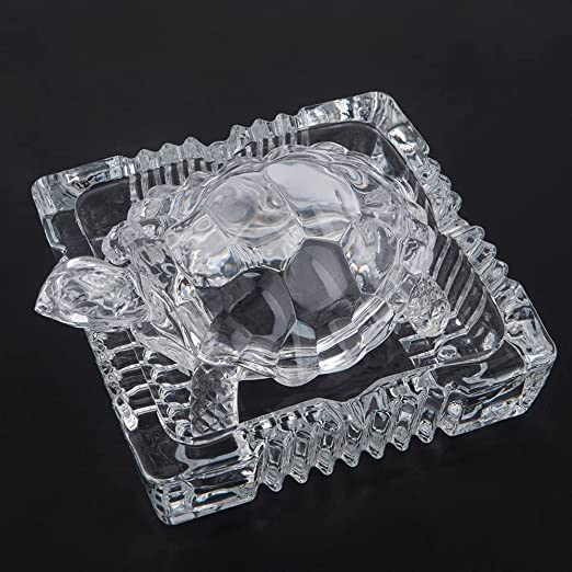 VOIDROP Feng Shui vastu Crystal Glass Turtle Crystal Tortoise Crystal kachua with Crystal Plate -3 cm Turtle Off-White (Crystal)