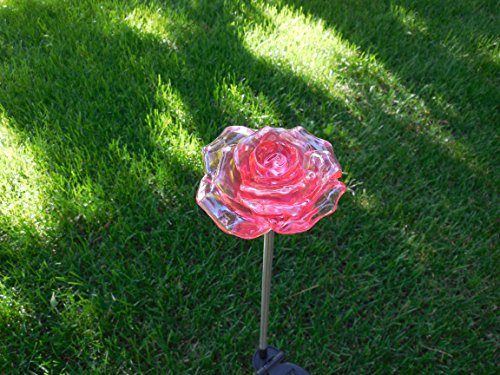 Solar Red Rose Blossom Lights, Multi-Color Color Changing Flower Led Garden Stake Outdoor Yard Decorative Landscape Lamp, Perfect Gift #TOP2