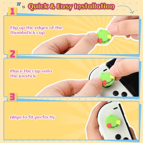 Image of GeekShare Joycon Thumb Grip Caps, Silicone Analog Cover Thumbstick Grips for Switch, Compatible with Nintendo Switch /OLED /Switch Lite, LAFI Legion