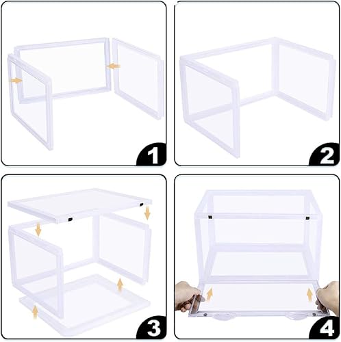 Miniatura 5 de K.T.Z Contenedor de almacenamiento de zapatos, caja de zapatos apilable, caja de exhibición de zapatos, caja apilable transparente para hombres y