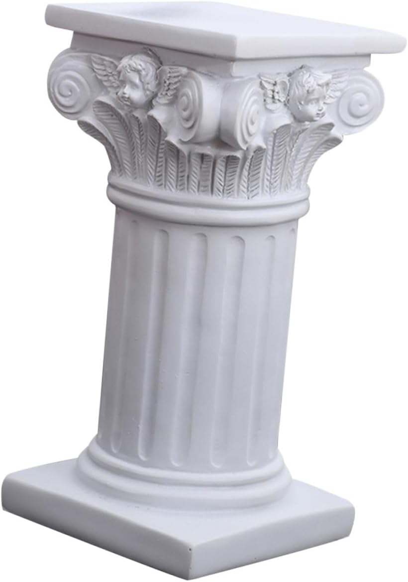 Roman Column Candlestick Holder Elegant Resin Decorative Stand for Home Decor Unique Micro-Landscape Photo Props Classic Retro Design for Table Decoration
