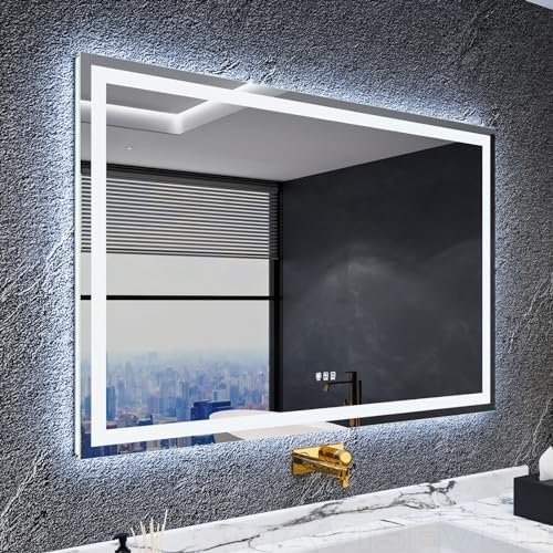 Led Mirror 31.5x23.7in LED Bathroom Mirror With Bluetooth & Anti-Fog – Backlit, Wall Mount Miroir Led