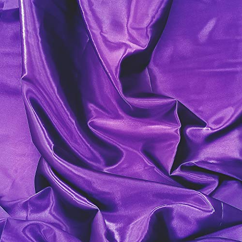 Premium Purple Polyester Satin Fabric for Stunning Costumes and Creative Crafting - 58 Inches Wide by the Yard