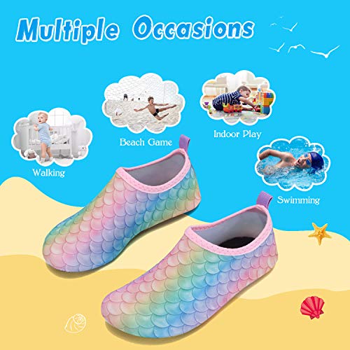 Image of WateLves Kids Water Shoes Toddler Girls Boys Barefoot Non-Slip Quick Dry Aqua Socks for Beach Swim Walking