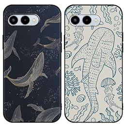 Zrutru 2 Pack Aesthetic Summer Phone Case for T-Mobile REVVL 8 5G/T Phone 3 5G 6.2",Cartoon Cute Whale Shark Ocean Coral Reefs Jellyfish Pattern Cases for Girls Women Silicone TPU Protective Cover