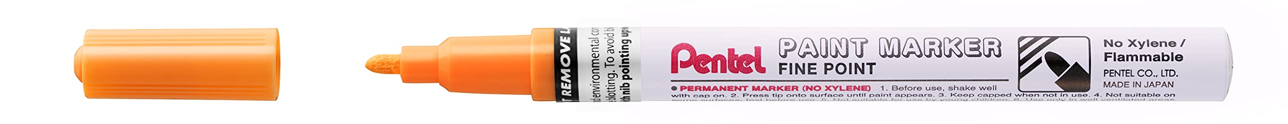 Pentel MSP10 Paint Marker Pen, 2.9mm Fine Bullet Point, Orange ink (Single Pen)