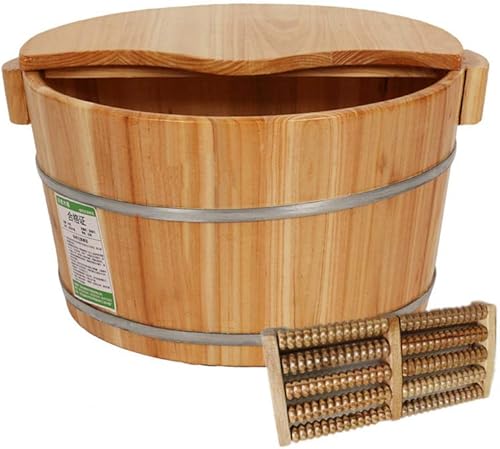 GIUIN Barril de madera para pies de spa de madera maciza, lavabo de pie de madera, cuenco de pedicura, masaje de spa, barriles de pedicura, barril