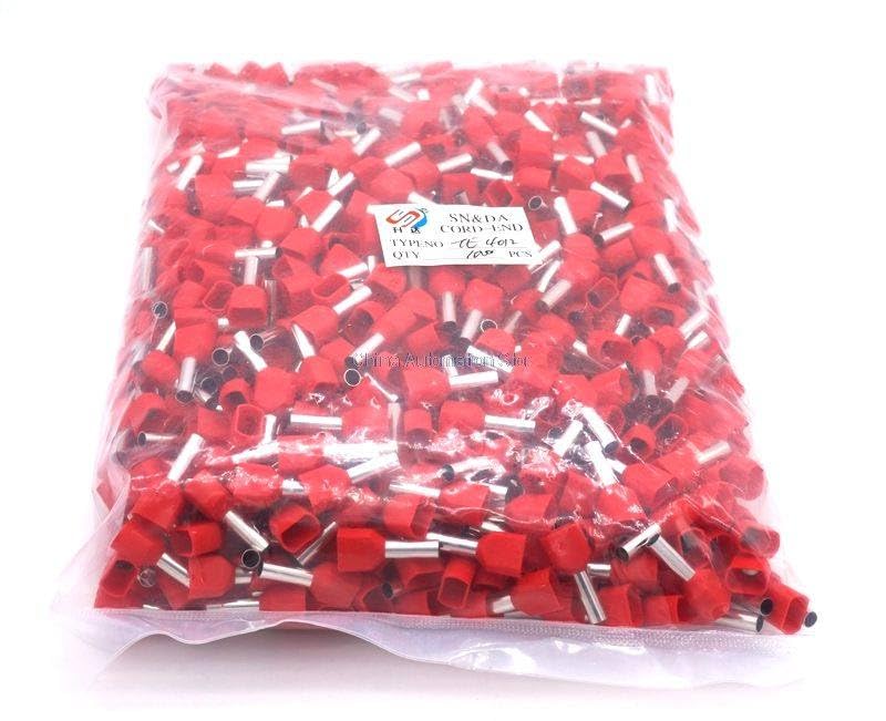 Generic TE4012 2 x12 AWG Grey Twin & Dual Entry Wire & Bootlace Ferrules for 2 X 4.0mm2 12.0mm Pin Length 1000PCS/PACK