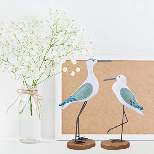Estatuas de madera de gaviota, set de 2 piezas miniatura 4