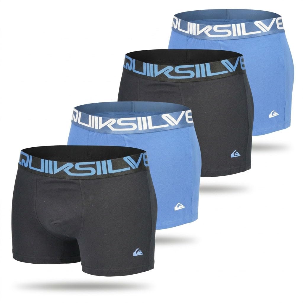 Quiksilver – Pack 4 Boxers Homme Confort Coton Stretch