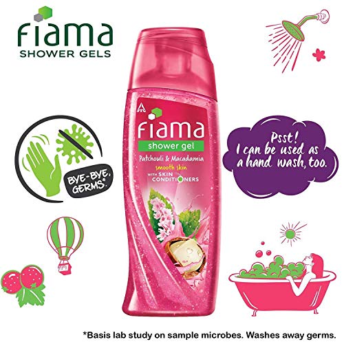 Image of Fiama Body Wash Shower Gel Patchouli & Macadamia, 750ml (250ml Combo Pack of 3), Body Wash for Women and Men, with Skin Conditioners for Smooth Skin, Suitable for All Skin Types