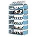 XBCDX Regał do przechowywania butów, Home Shoe Shelf organizer 3-7-stopniowy, wysuwany i można układać w stos, szybki montaż, przechowywanie pomieszczeń do spania, wykończenie, zajmuje mało miejsca, kolor niebieski, 7