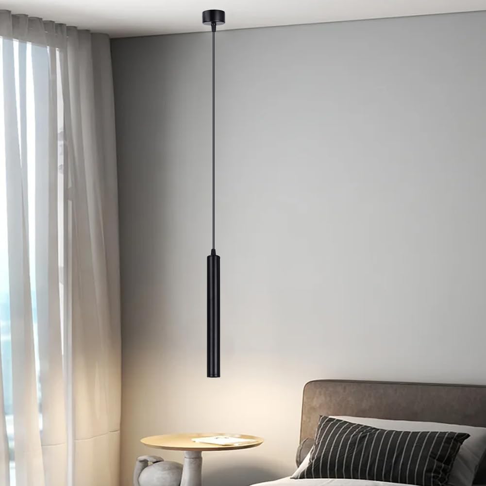 Lámpara de Suspensión Cilíndrica, Lamparas Colgantes Mesita de Noche, Destacar Downlight Lámpara Colgante para Cocina, Lampara Techo Colgante Cilindrica para Comedor, Dormitorio, Café
