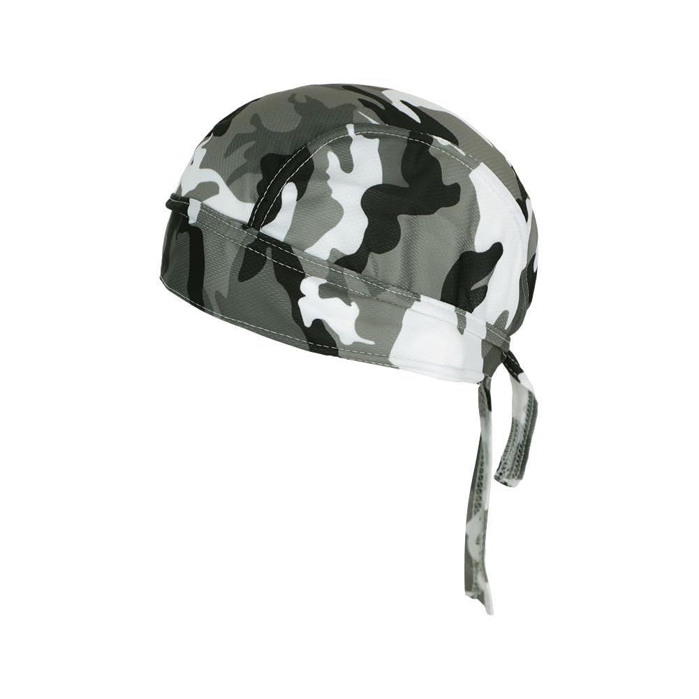 SIQITECHNO Camouflage Doo Rag Skull Hat for Men Women Mesh Breathable Helmet Liner Dew Rags Head Wraps Motorcycle