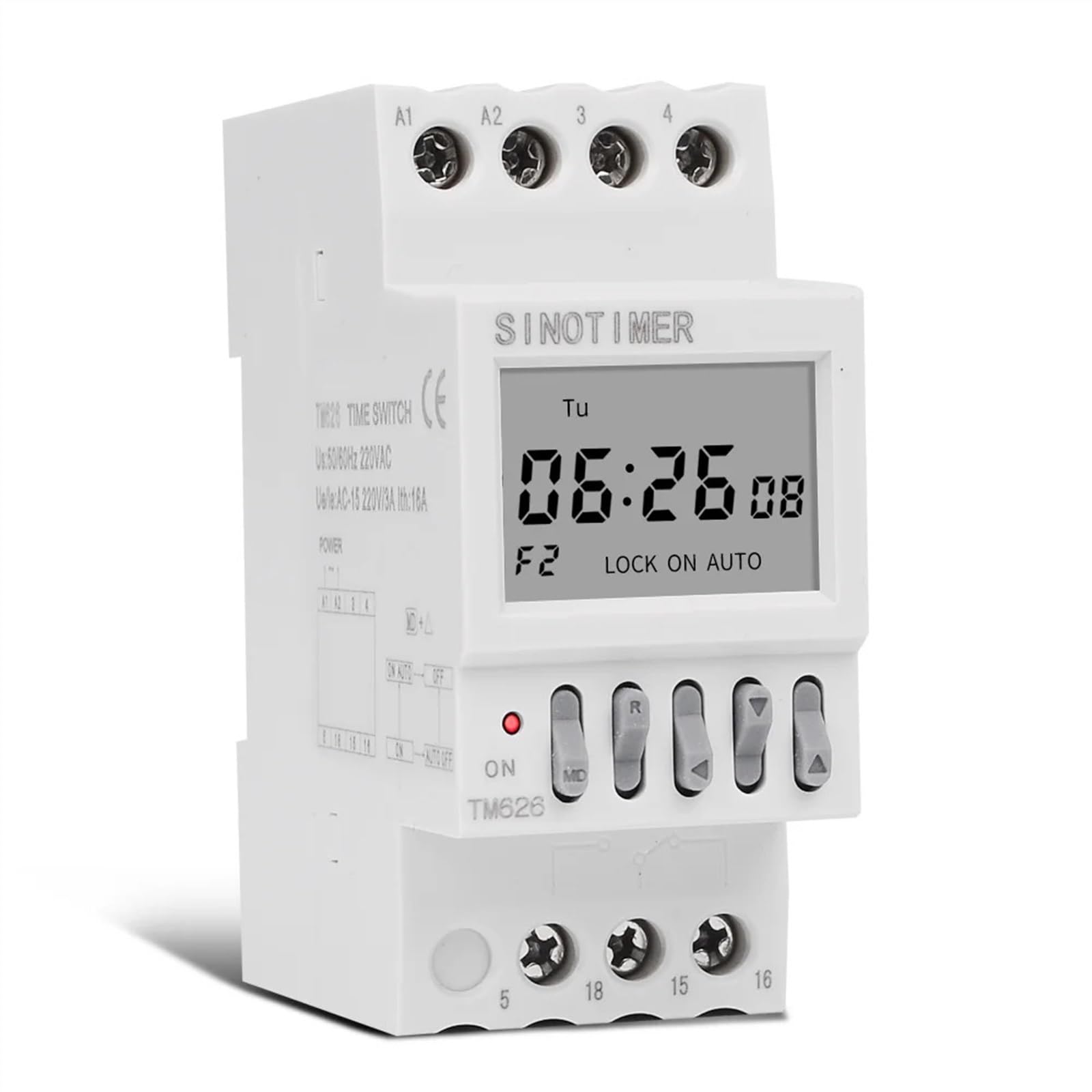 12 V Salida de Dos Grupos Control Separado 7 días Semanal Programable 2 Canales Temporizador Tiempo de Interruptor Min. Reloj de intervalo de 1 Segundo