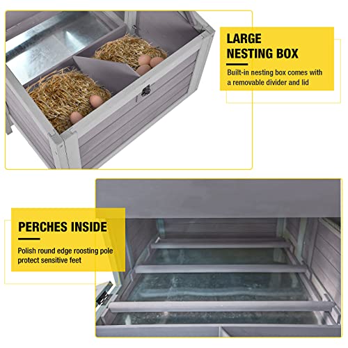 Aivituvin Chicken Coop Duck House with Dual Nesting Boxes for 4-6 Chickens Compatible with Automatic Chicken Coop Door and Extra Run 67.3" L x 36.8" W x 40.6" H - Image 4