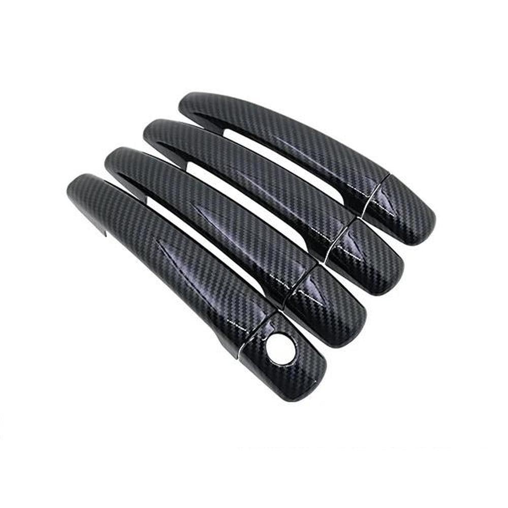 Sxqpocar 4Handle 1 Kyehole Carbon Fiber Door Handle Cover For Citroen Berlingo Mk2 2009 2010 2011 2012 2013 2014-2018 Car Accessorie Sticker Replacement Parts(4Handle 1 Kyehole)