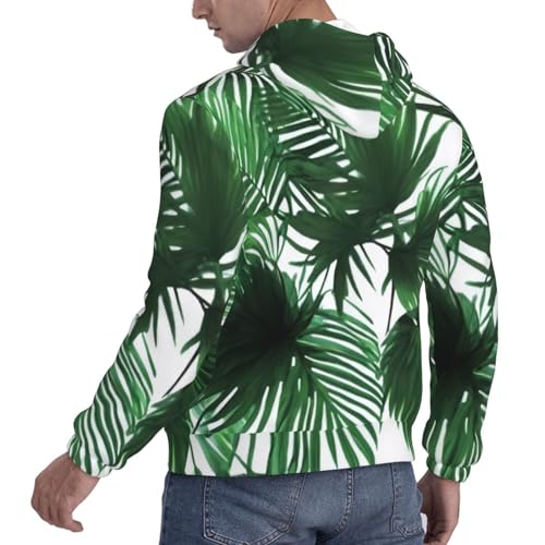 Fashion Men'S Hoodie Long Sleeves Hooded Sweatshirt Casual Pullover Palm Leaf Printed Hoodies For Men4