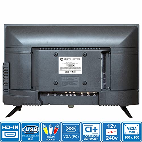 Unispectra ® 19 Zoll HD LED Fernseher Klein 230v (Volt) 12v TV DVBT2 und SAT Receiver, USB Media Player, HDMI. 12V TV für Wohnmobile, Wohnwagen, Caravan TV, Camping, Camper, LKW, Boot, Küche – Bild 5