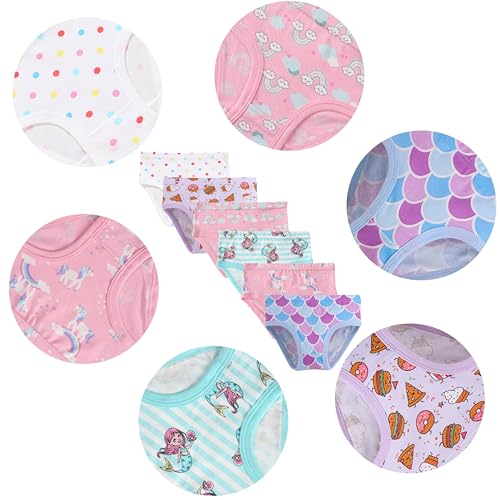 Slenily Little Girls' Soft Cotton Underwear Kids Cool Breathable Comfort Panty Briefs Toddler Undies(Pack of 6)2