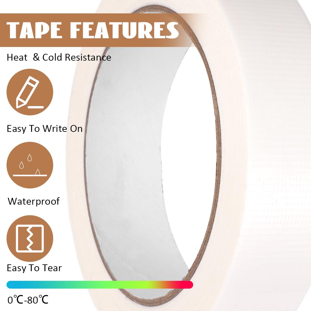 Zyren Nastro Adesivo Telato, 25mm × 20m Nastro Americano Bianco Impermeabile