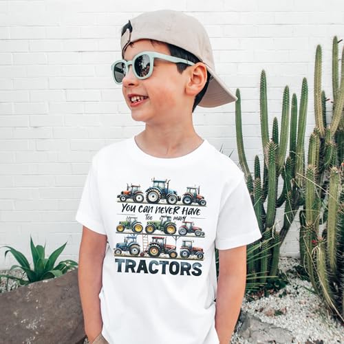 Farm Tractor Varieties Toddler Shirt - Tractor Lover Farming Kid's Outfit - You Can Never Have Too Many Tractors - Boho Natural Toddler & Youth Tee4