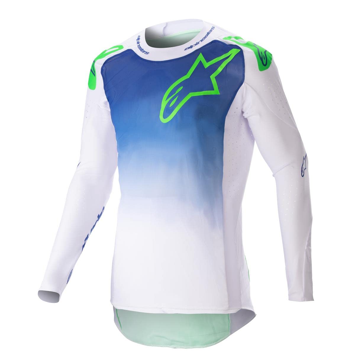 Alpinestars Supertech Risen Maglia Motocross, blu/bianco, XL